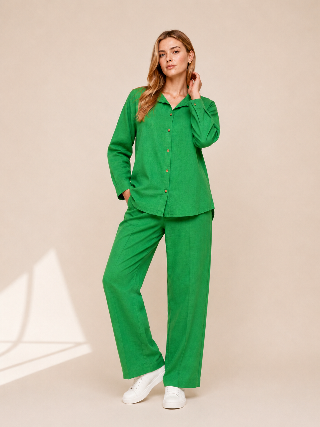 Green Linen Co-Ord Set
