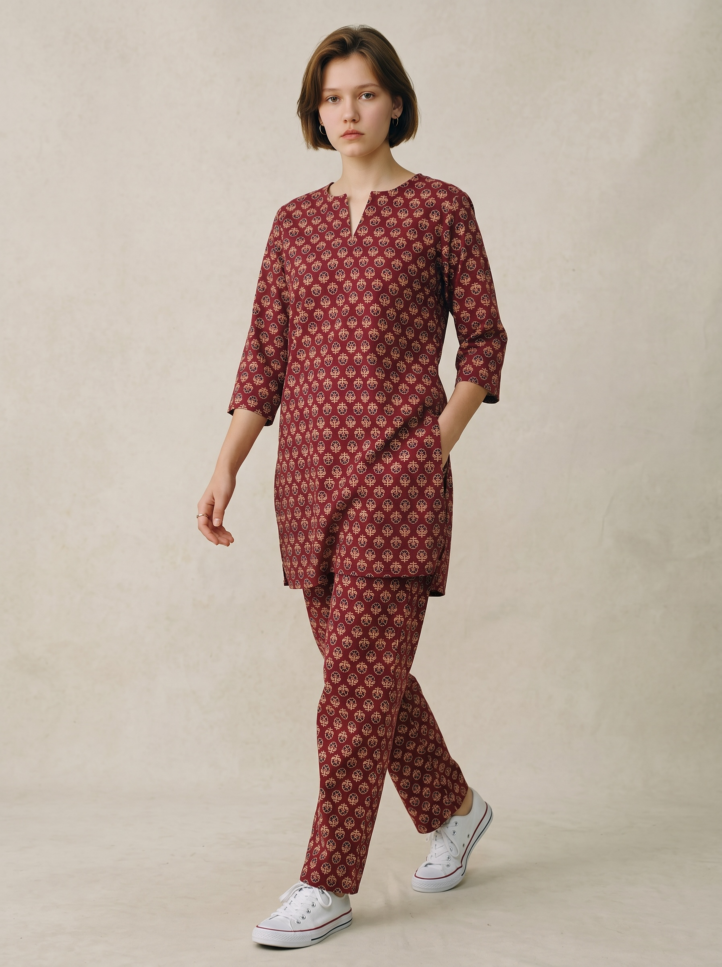 Berry Mosaic Cotton Co-Ord Set