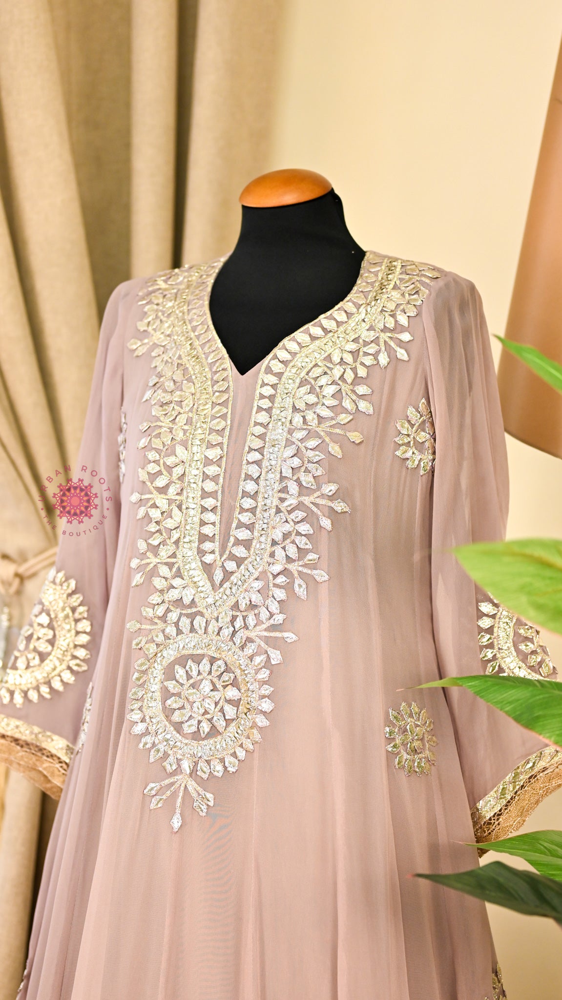 Georgette Anarkali With Hand Gota Work