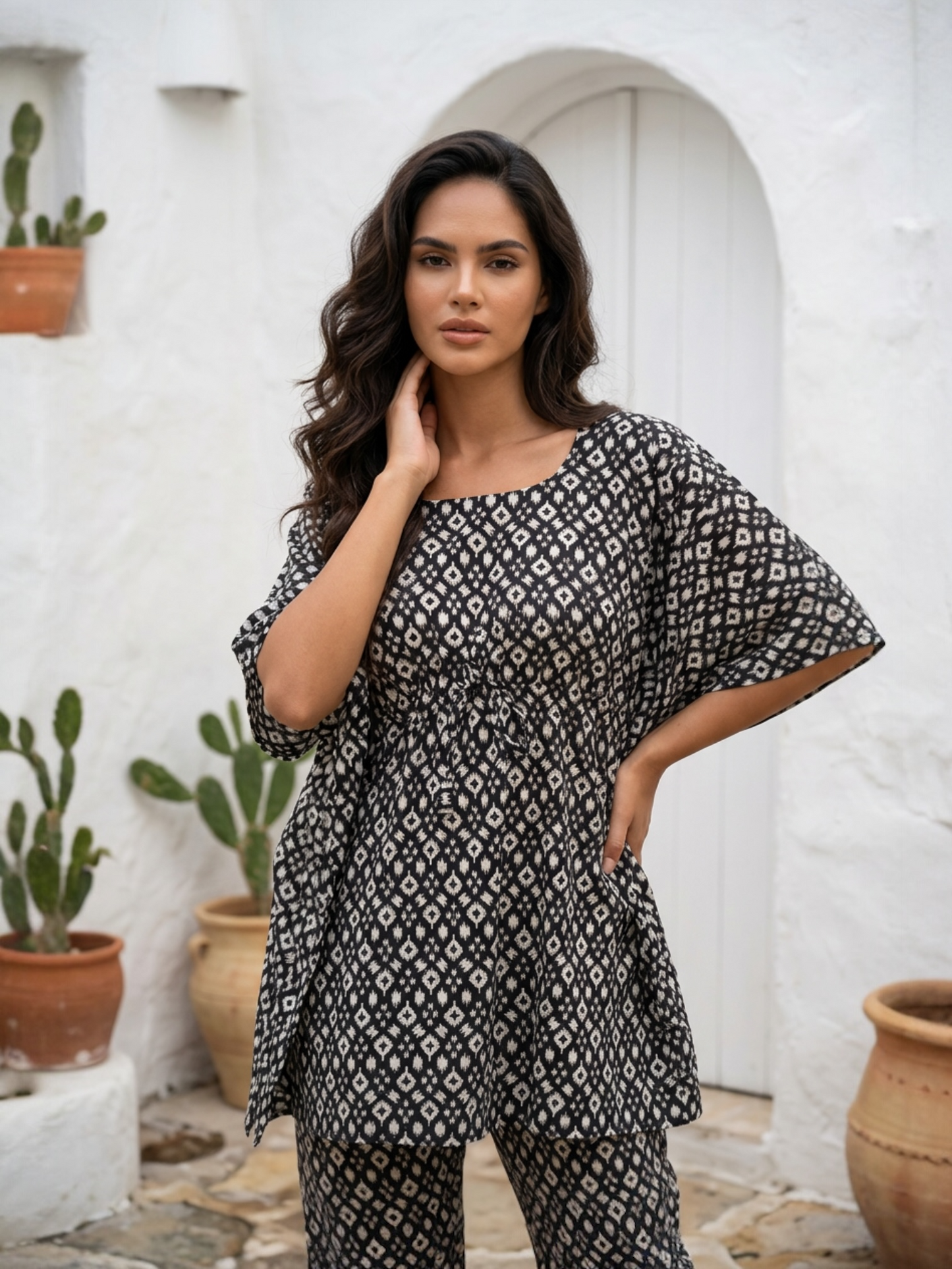 Cotton Printed Kaftan Co-ord Set