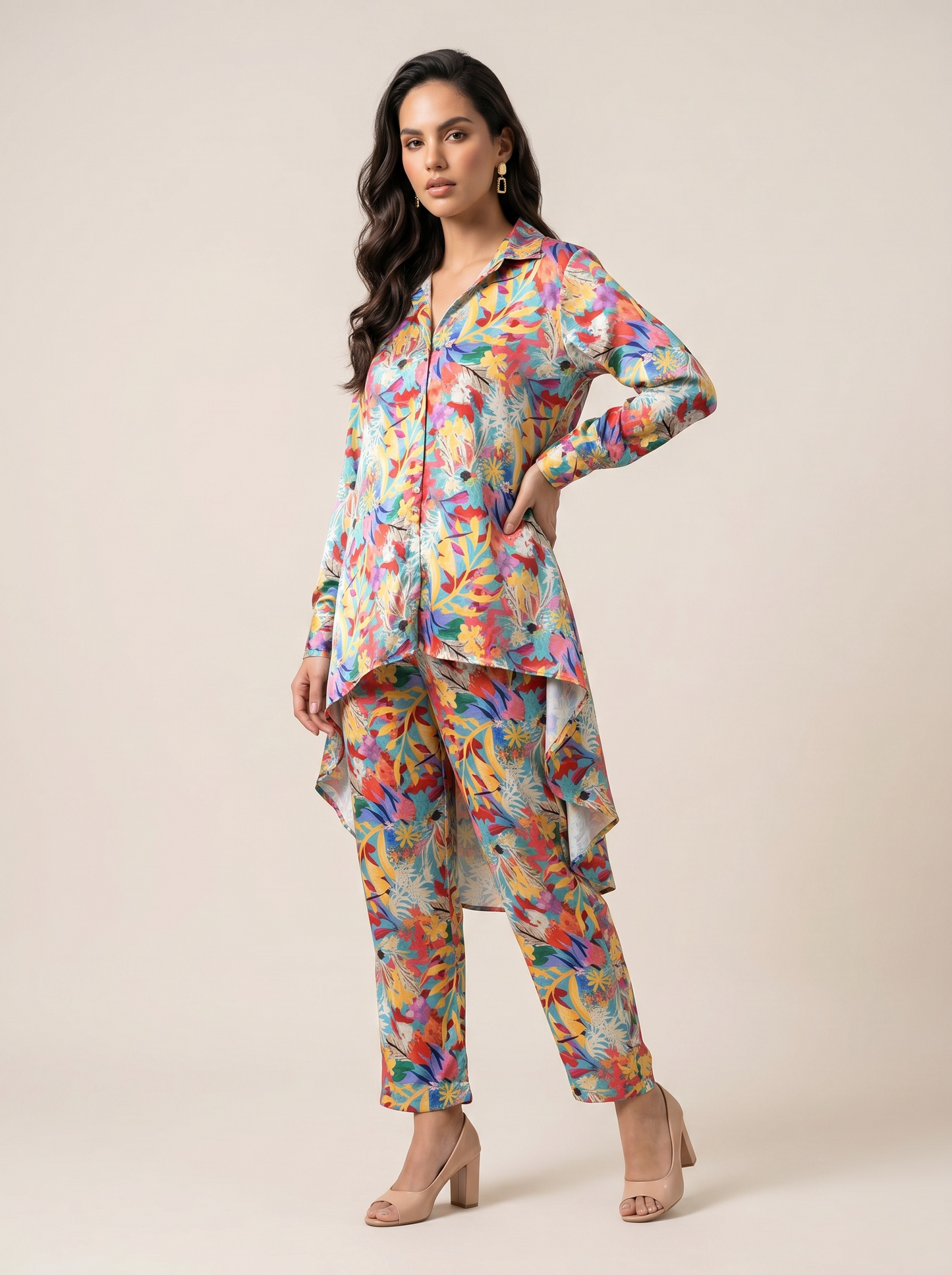 Tropical Royale Satin Co-Ord Set