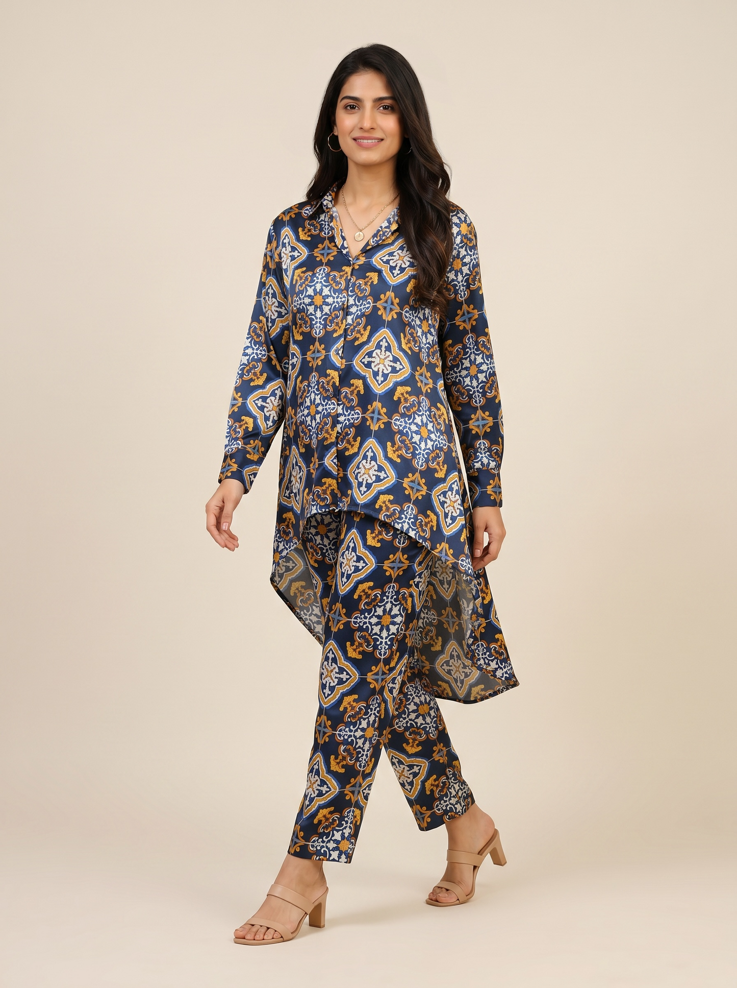 Midnight Royale Satin Co-Ord Set