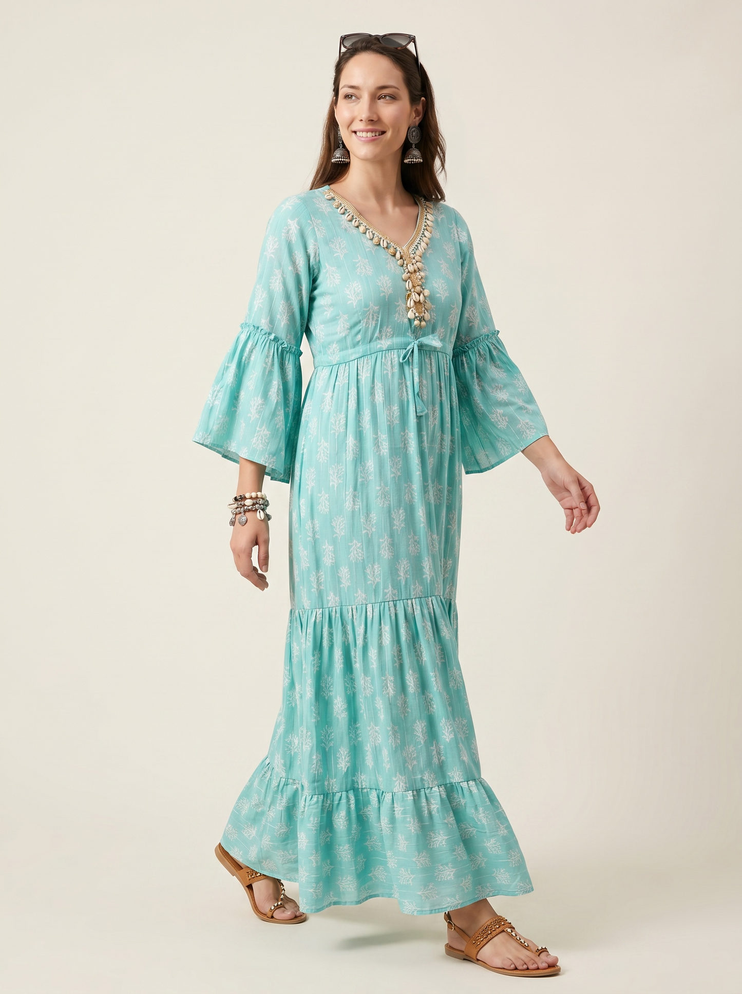 Aqua Breeze Cotton Maxi Dress – The Summer Holiday Collection