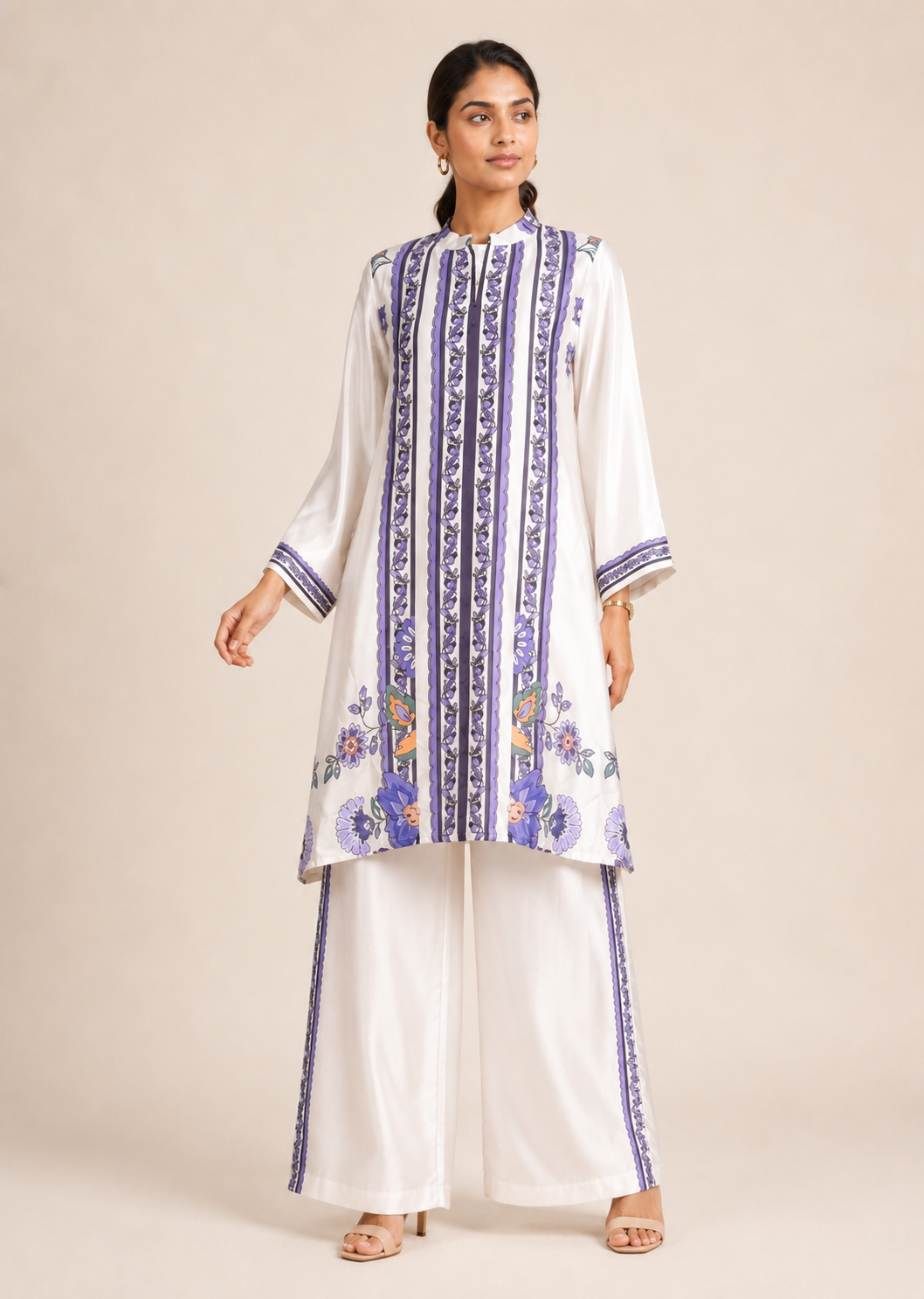 Noor-e-Lilac Printed Kurta & Palazzo Set