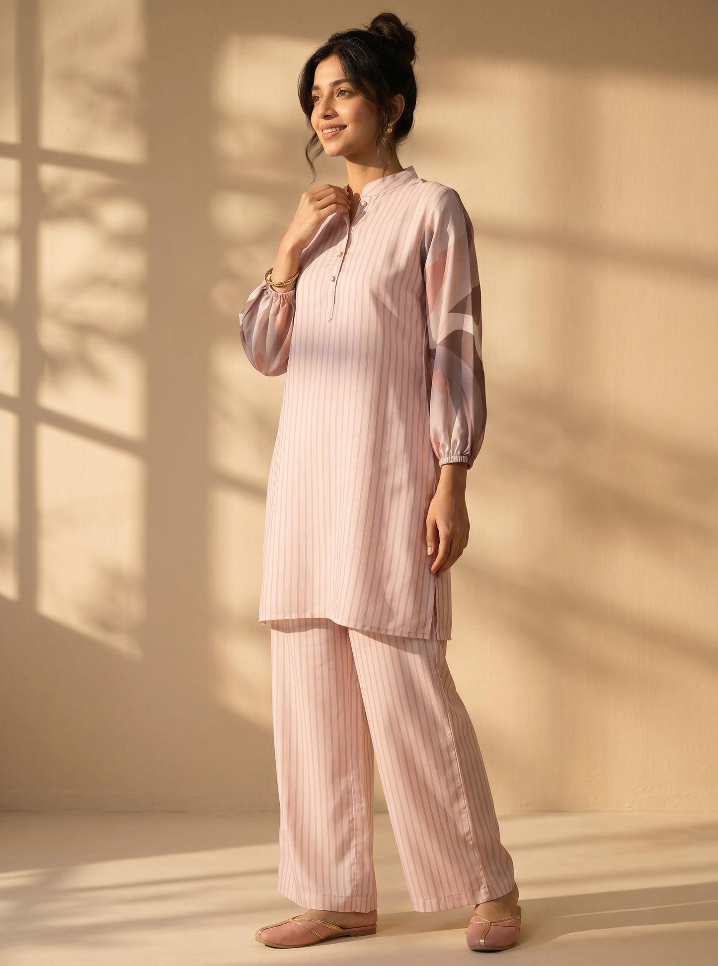 Blush Aura Satin Co-Ord Set