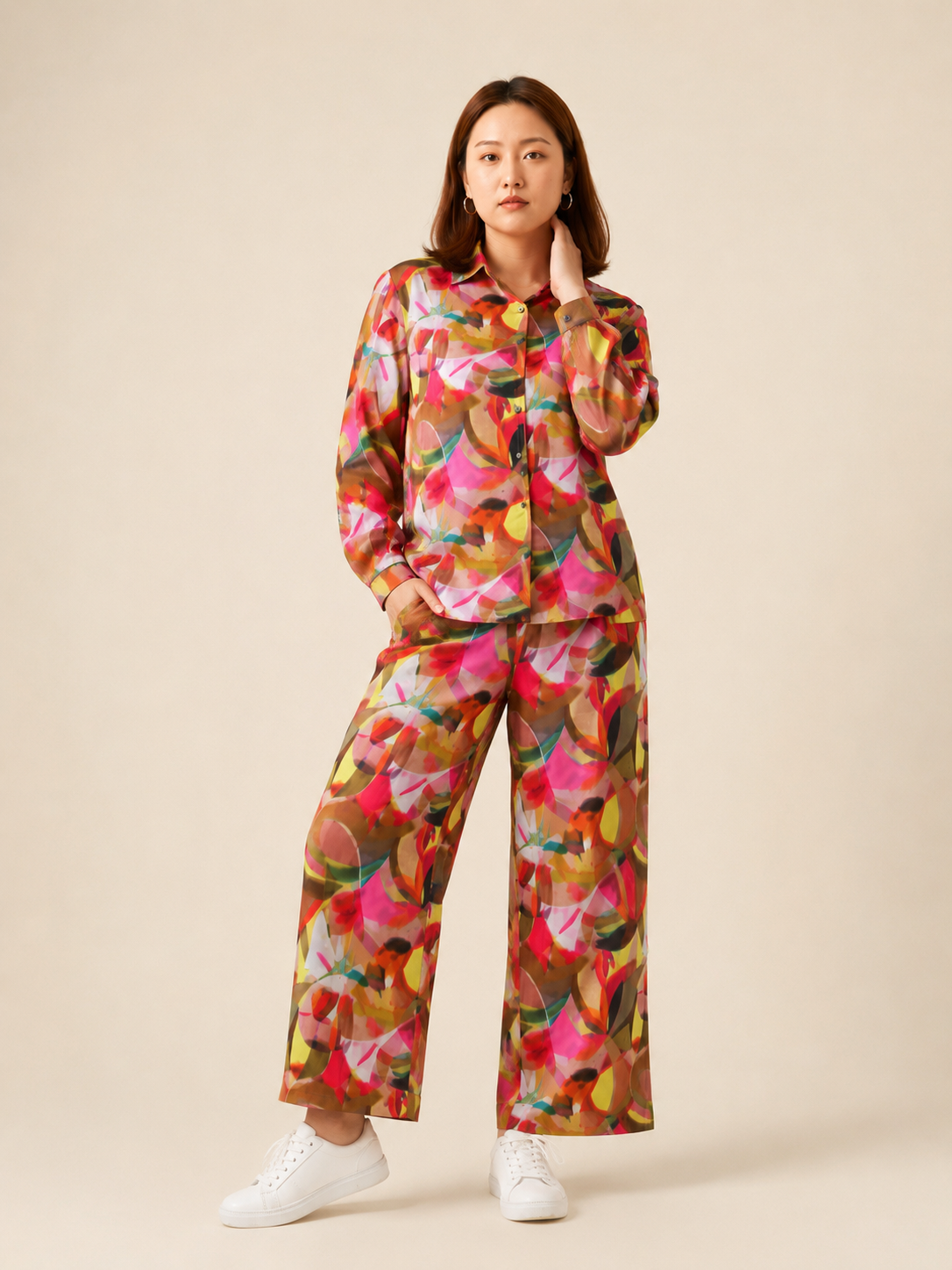 Rosé Muse Satin Co-ord Set