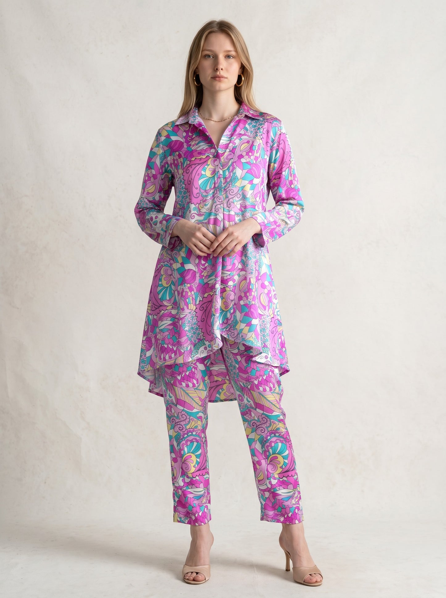 Orchid Royale Satin Co-Ord Set