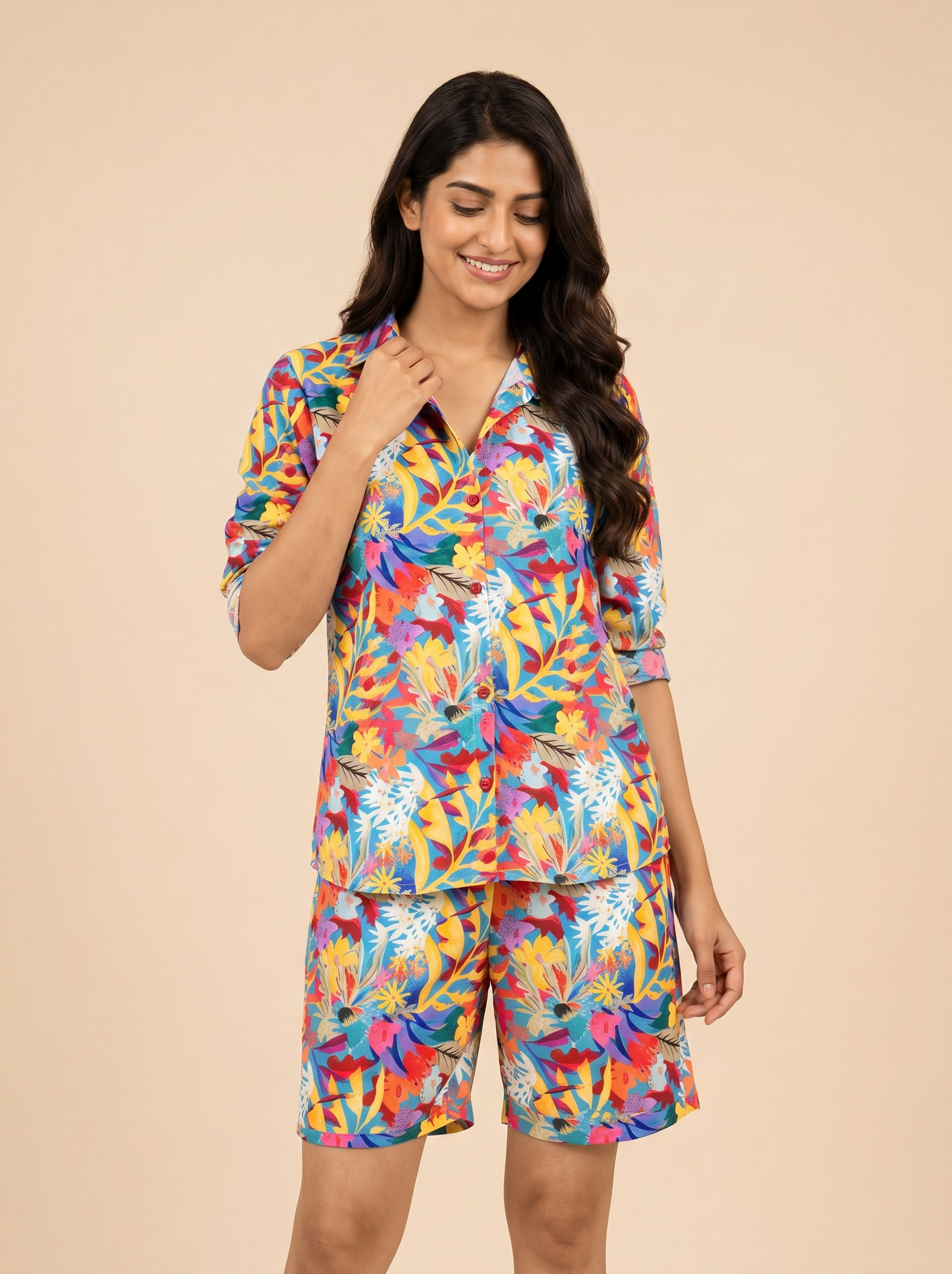 Tropical Symphony Satin Co-Ord Set