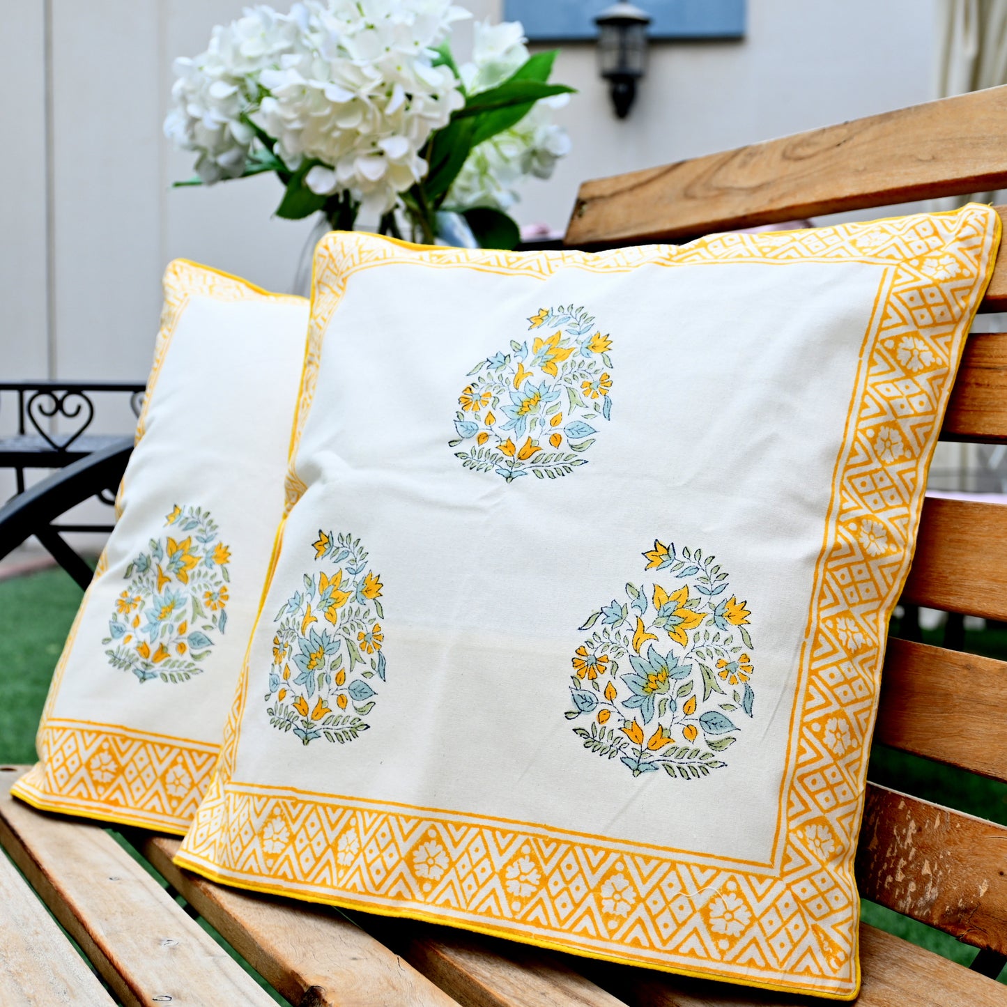 Hand Block Printed Cushion Cover (Set of 2) - Urban Roots