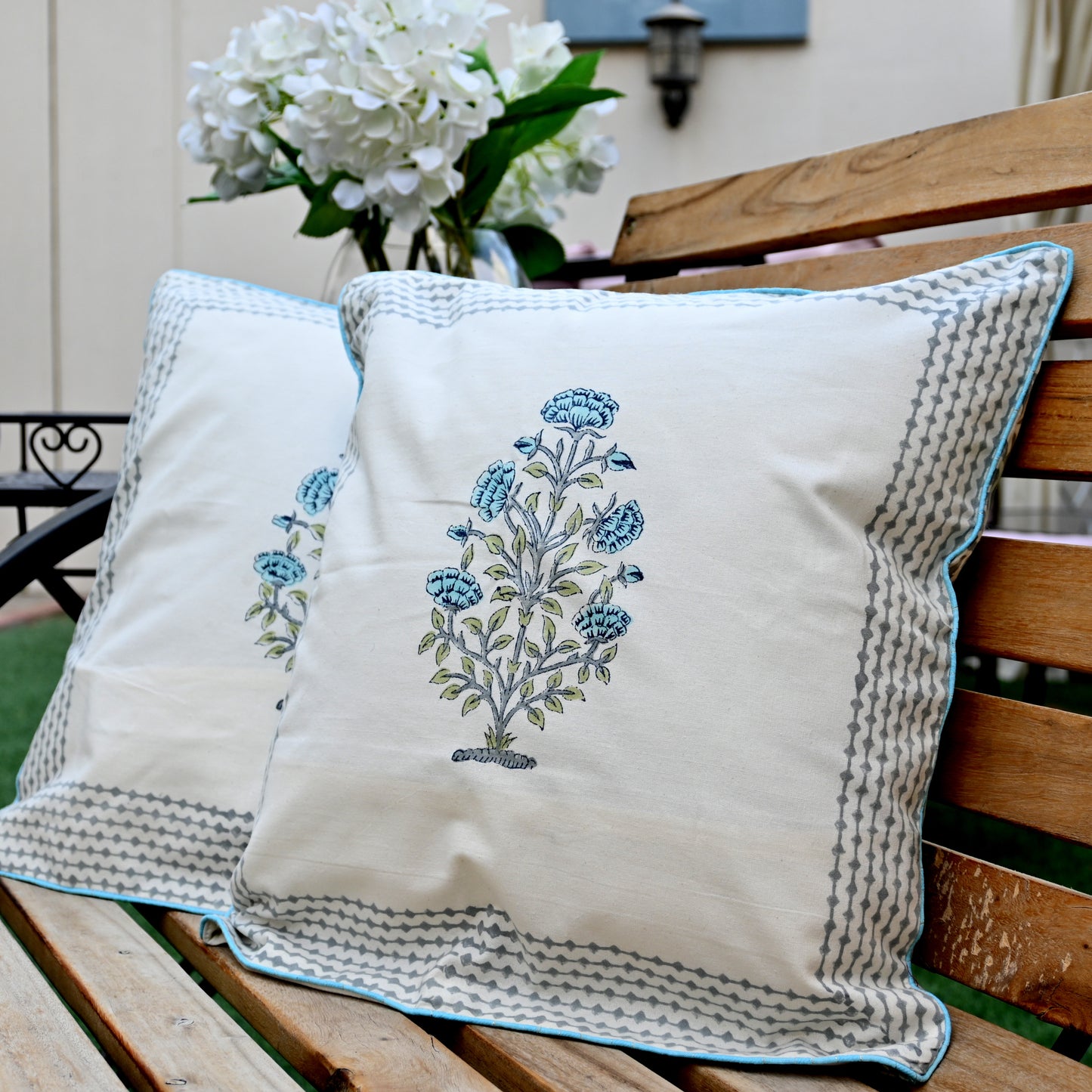 Hand Block Printed Cushion Cover (Set of 2) - Urban Roots