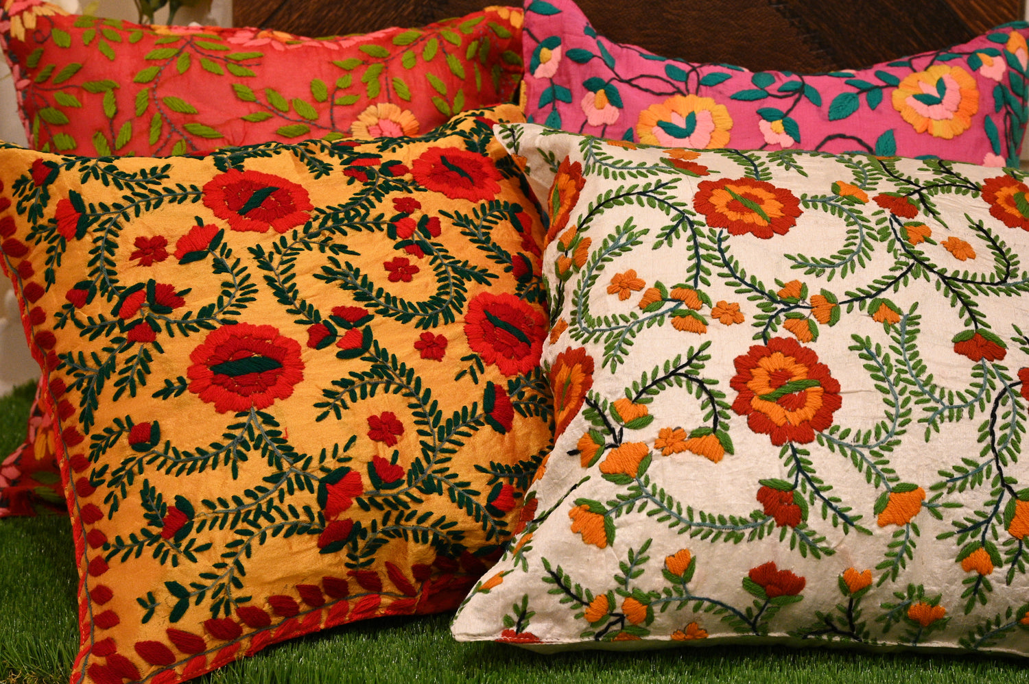 Phulkari Cushion Cover