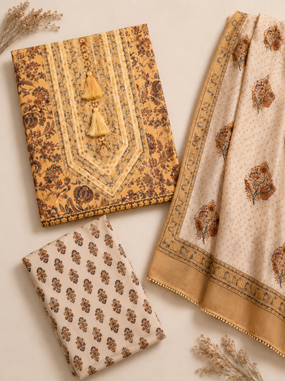 Rangmahal Amber Cotton Suit Fabric Set