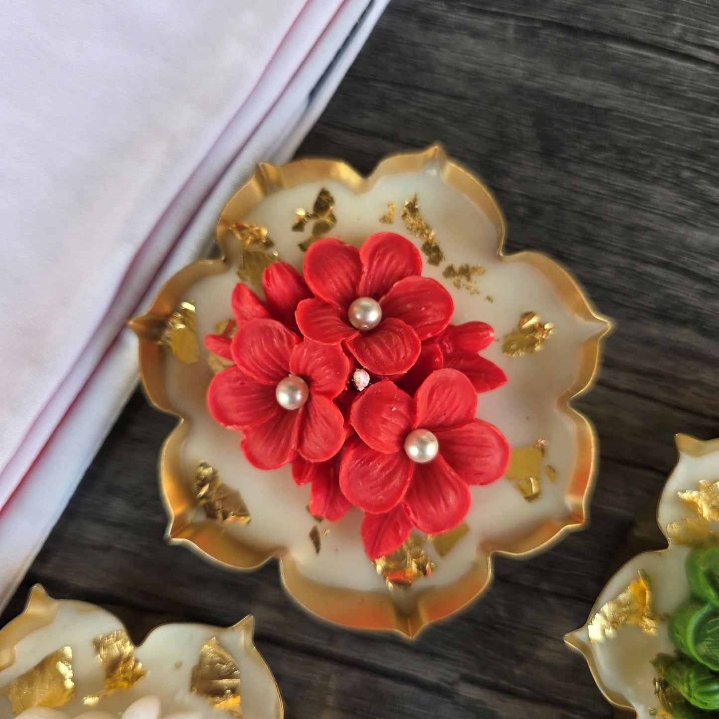 UAE National Day Theme Red Flower Candle