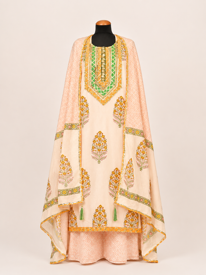 Rangmahal Blush Gulnaar Cotton Suit Fabric Set