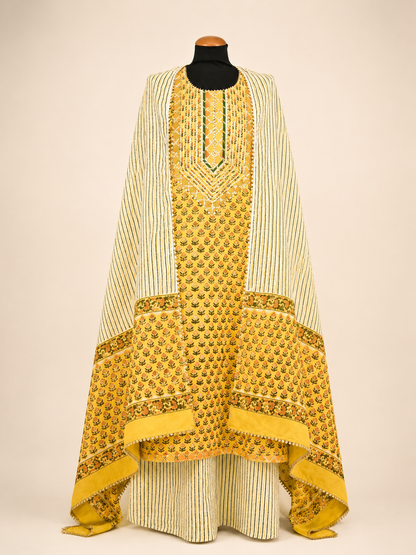 Rangmahal Mustard Cotton Suit Fabric Set