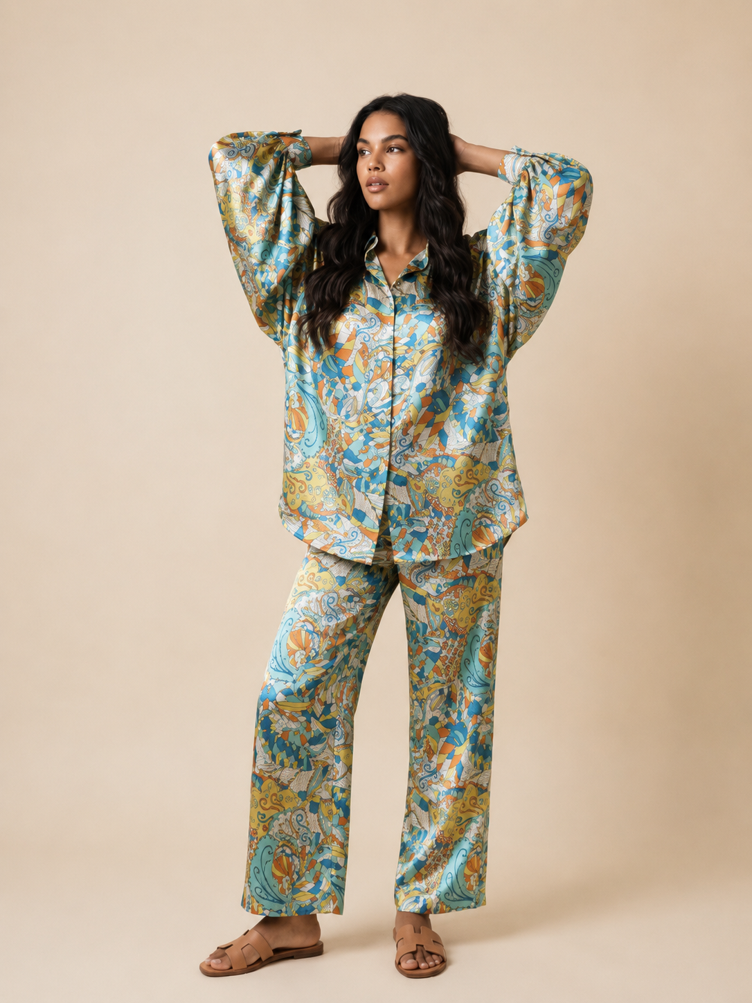 Satin Printed Co-ord Set