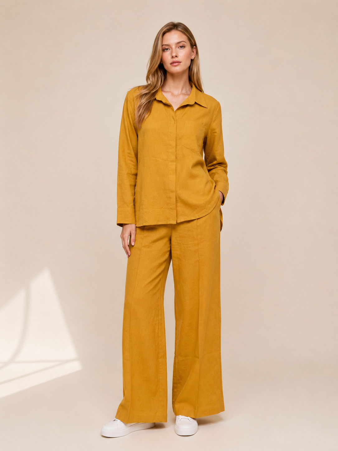 Mustard Linen Co-Ord Set