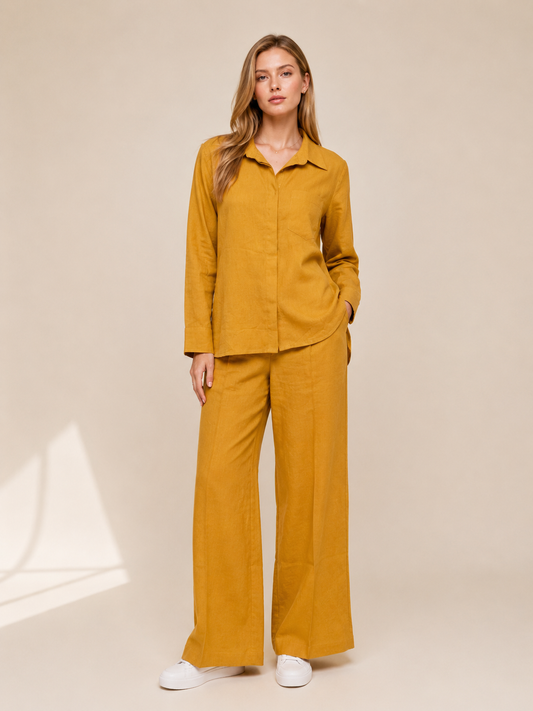 Mustard Linen Co-Ord Set