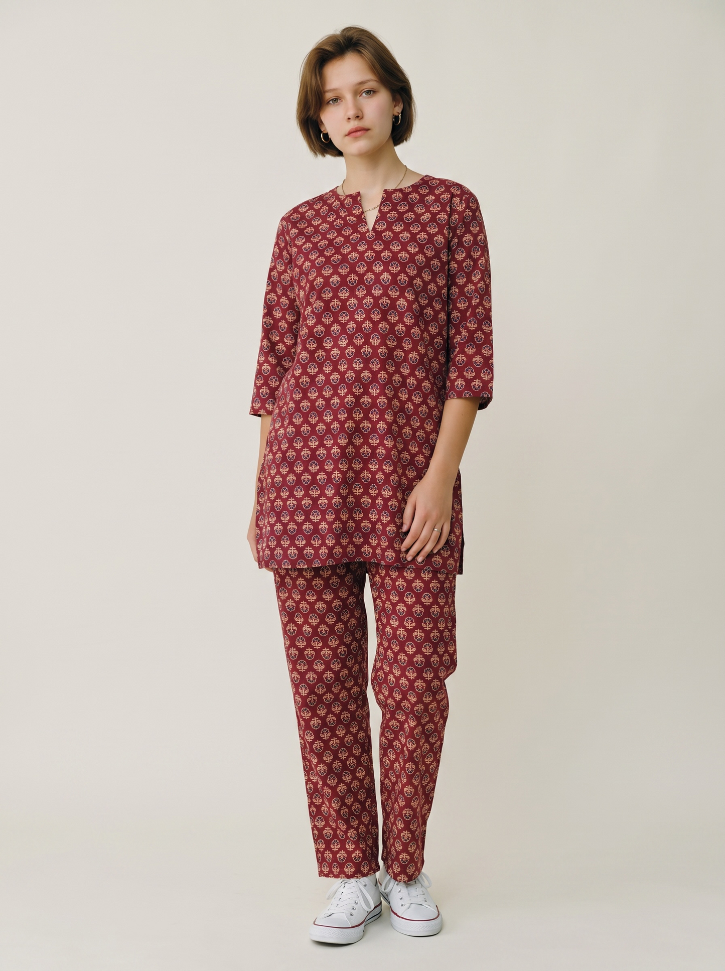 Berry Mosaic Cotton Co-Ord Set