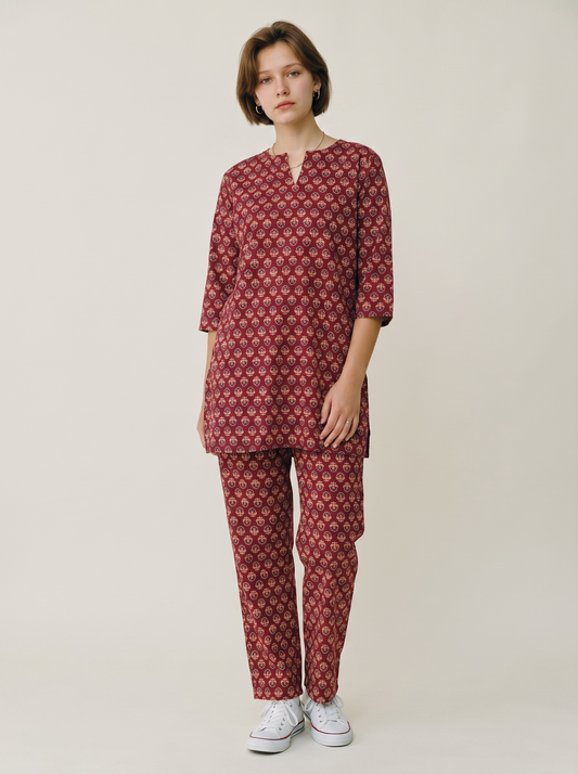 Berry Mosaic Cotton Co-Ord Set