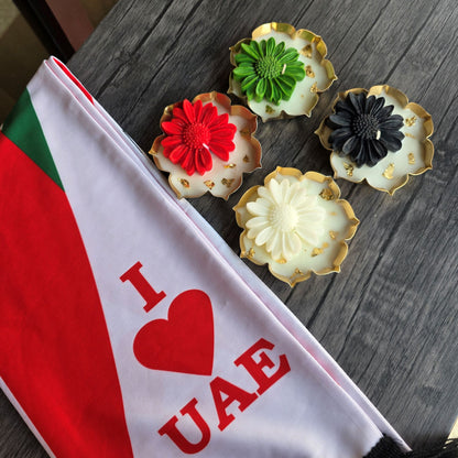 UAE National Day Flower Theme Candle Set of 4