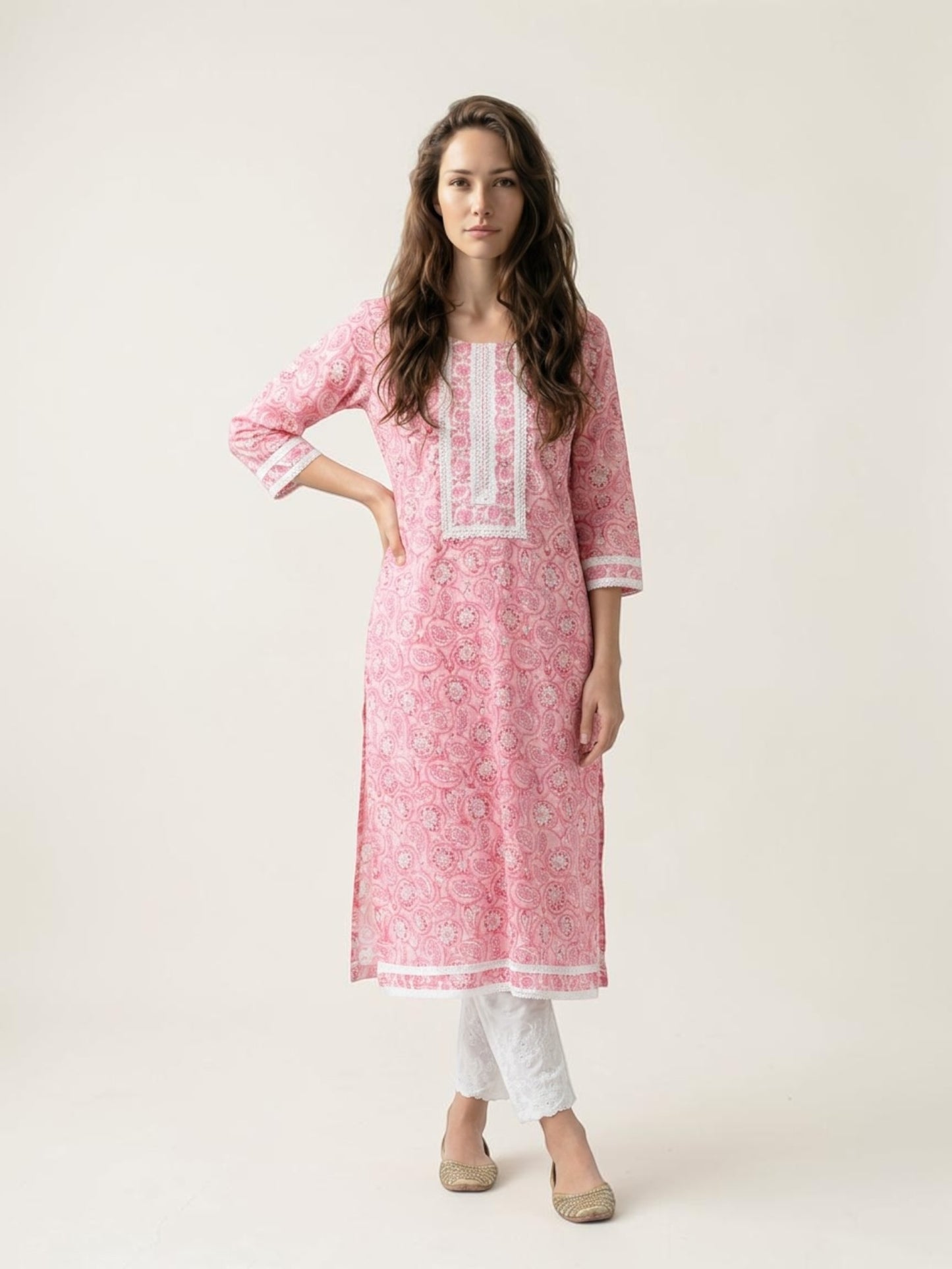 Rosé Heritage Hand Block Cotton Kurti