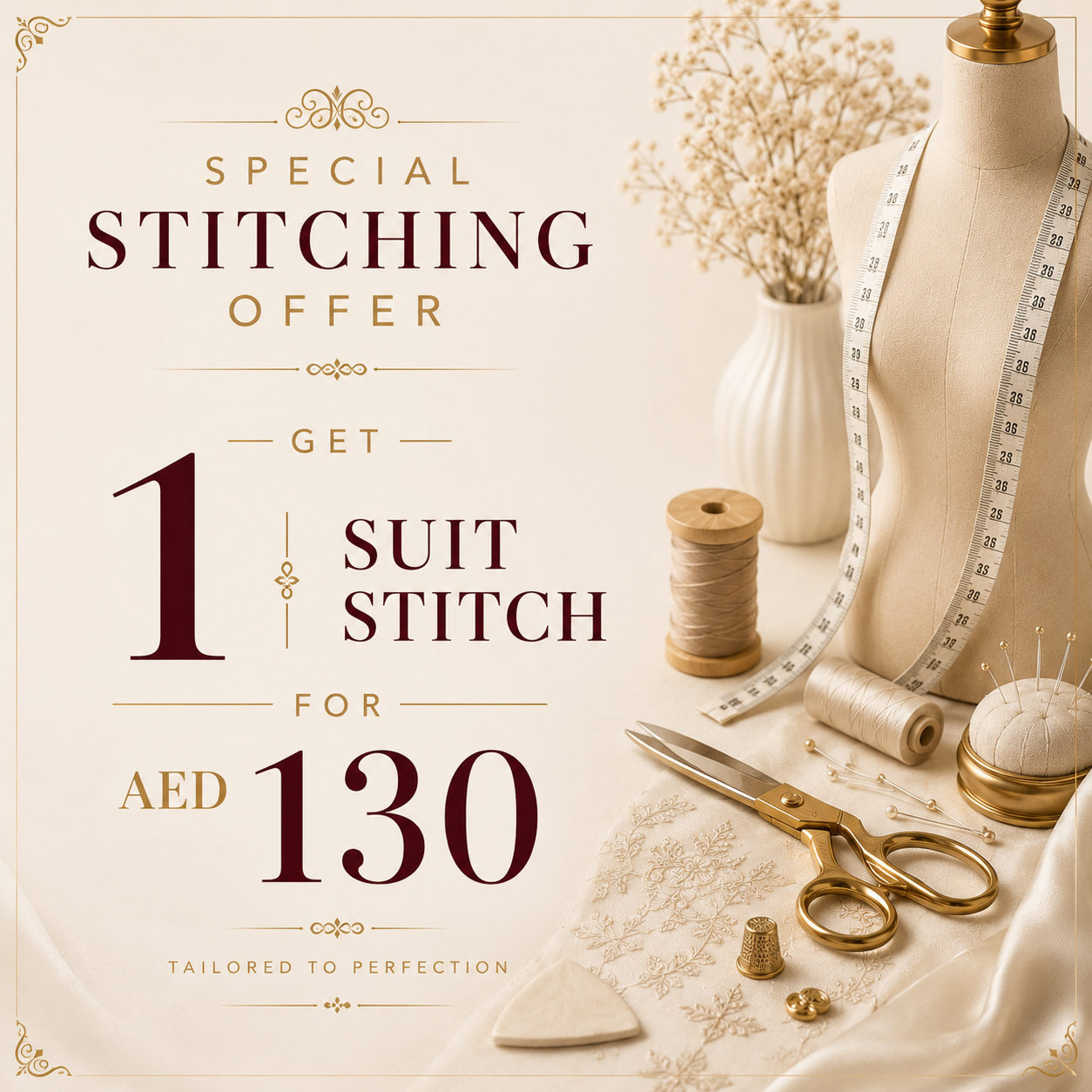 Single Suit Stitching Offer – Get 1 Suit Stitched for AED 130