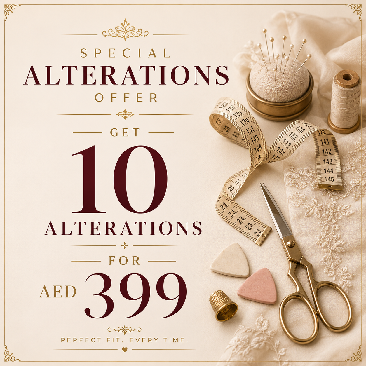 10 Alterations Package – Get 10 Alterations for AED 399