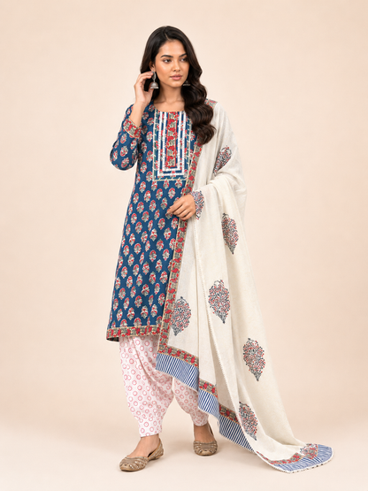 Block Printed Suit With Afghani Salwar