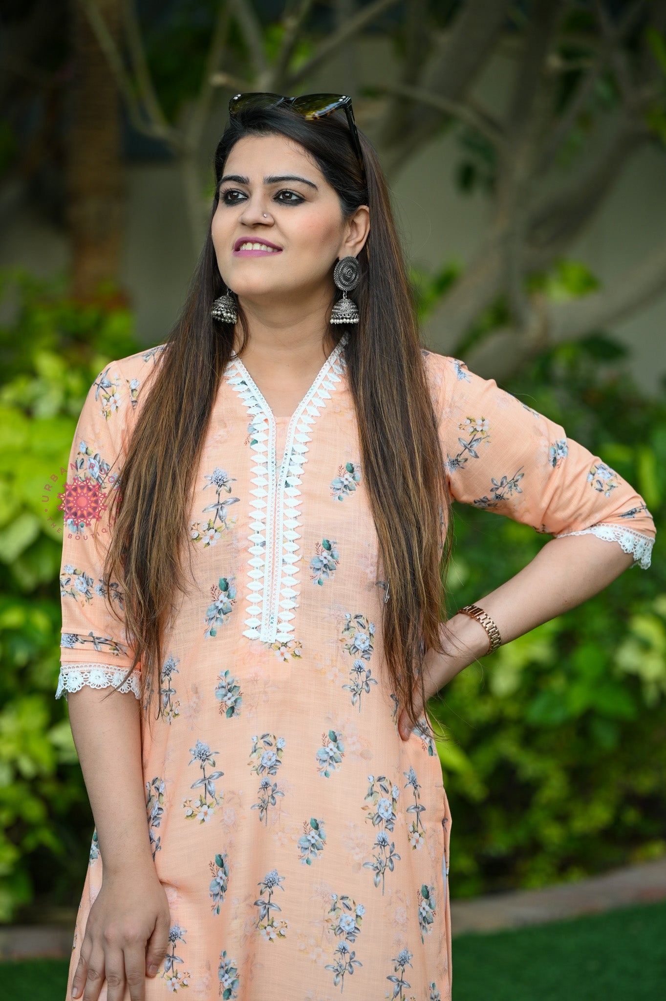 Cotton Stitched Kurti With Lace Work