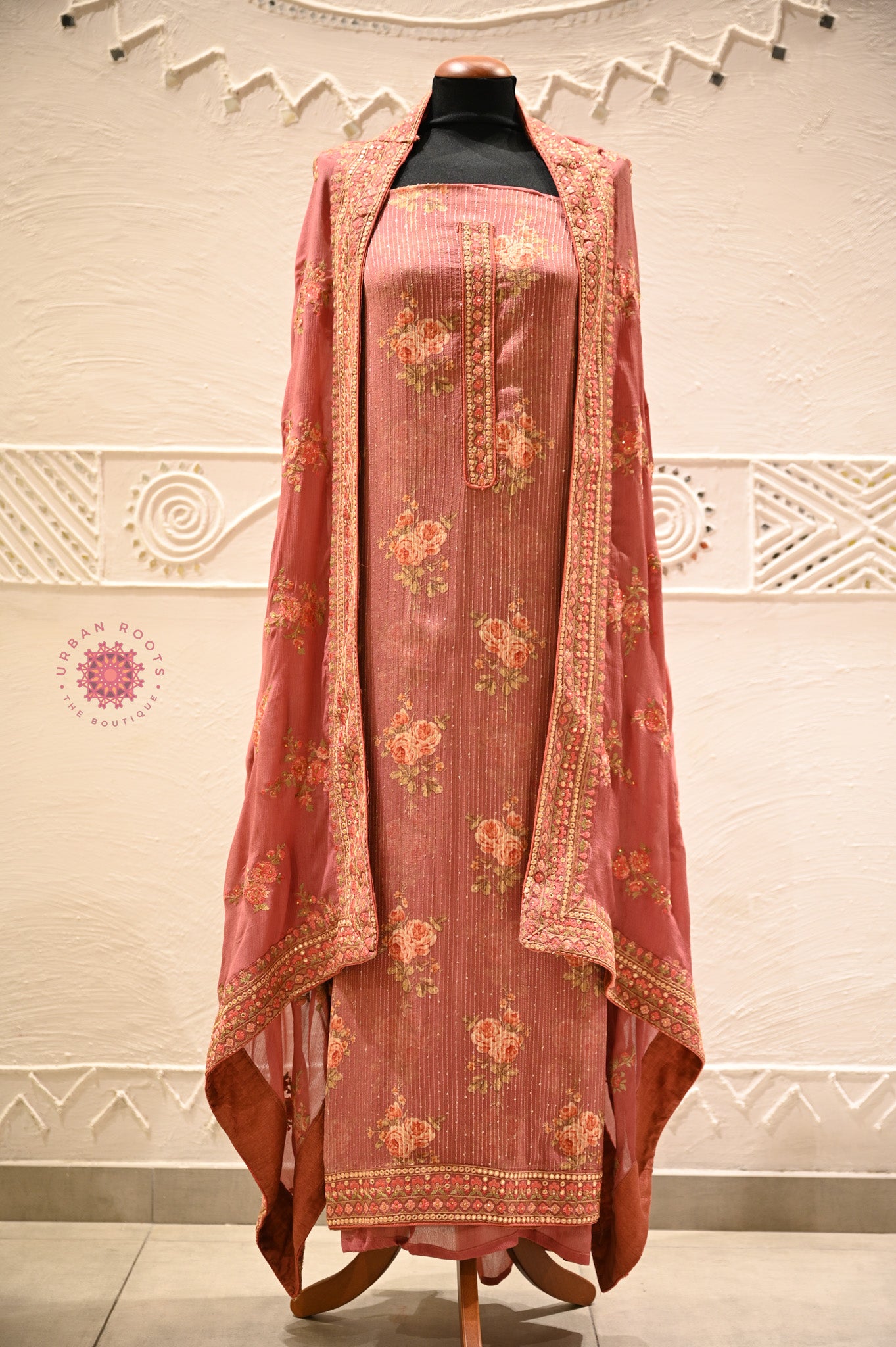 Georgette Festive Suit With Embroidery Dupatta