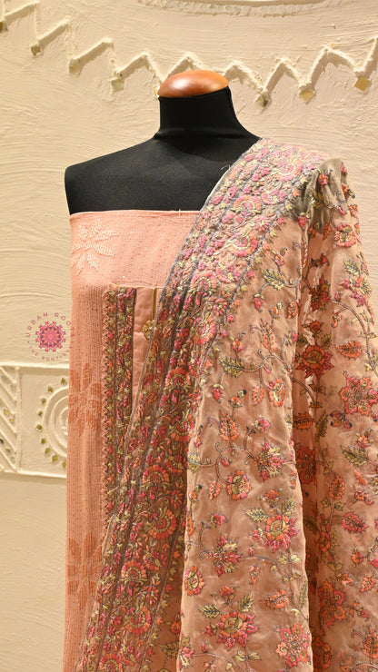Georgette Festive Suit With Organza Dupatta