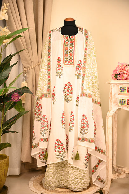 Cotton Hand Block Printed Fabric Set