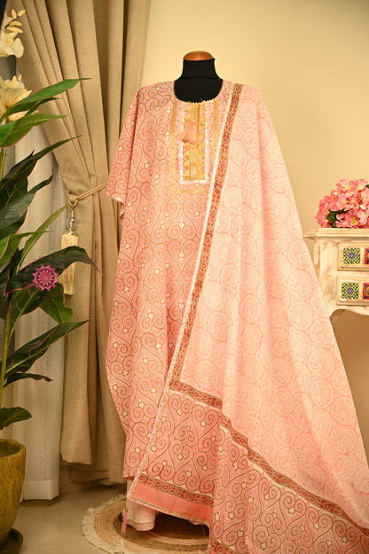 Cotton Hand Block Printed Fabric Set