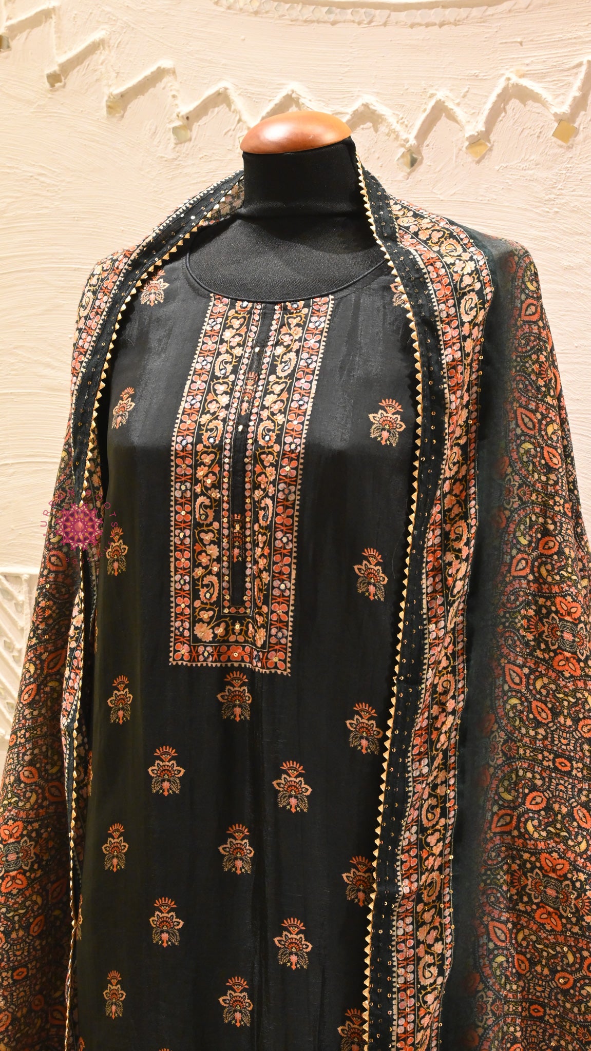 Printed Crepe Festive Suit