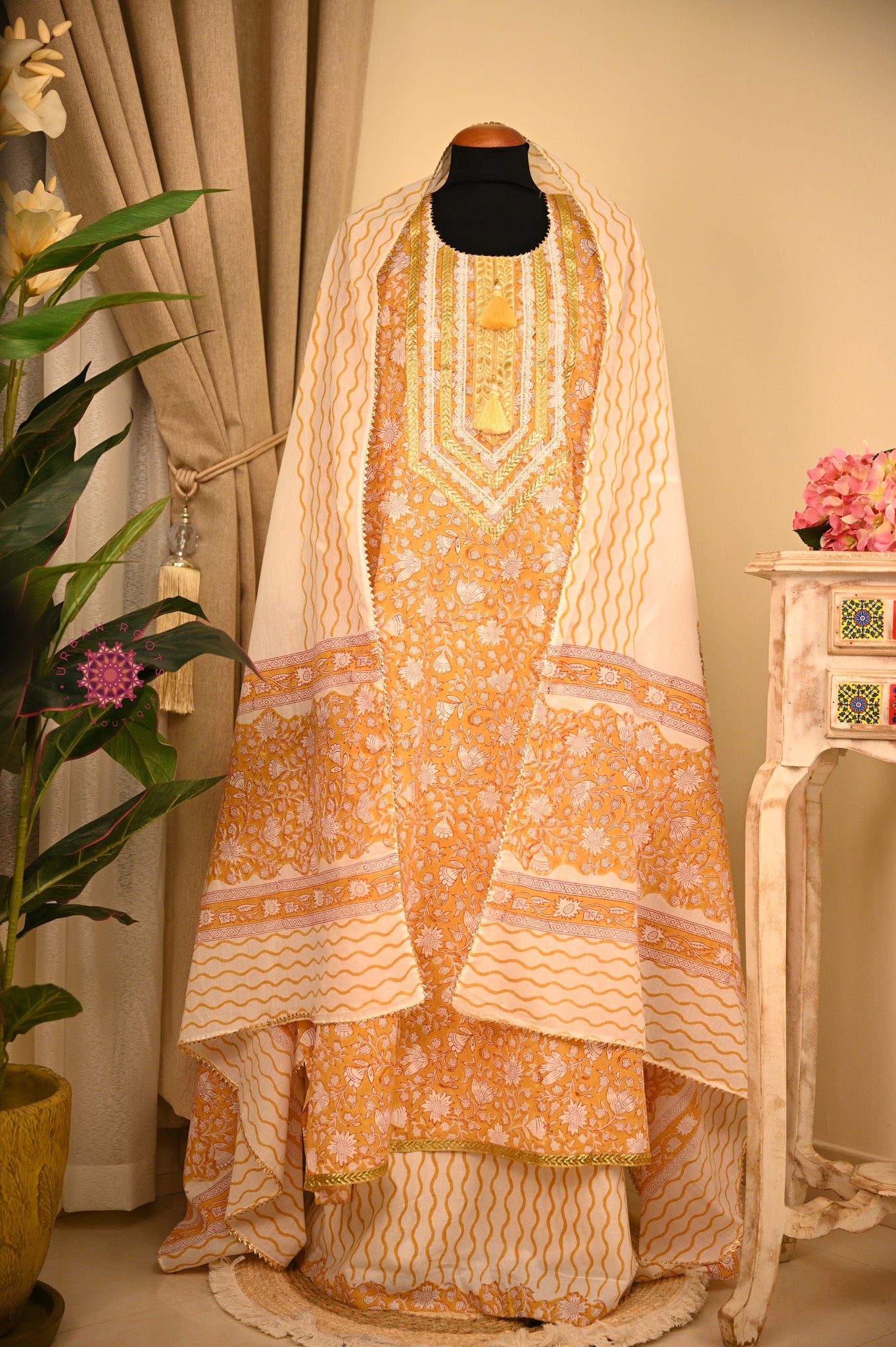 Cotton Hand Block Printed Fabric Set