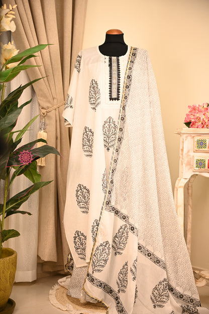 Cotton Hand Block Printed Fabric Set