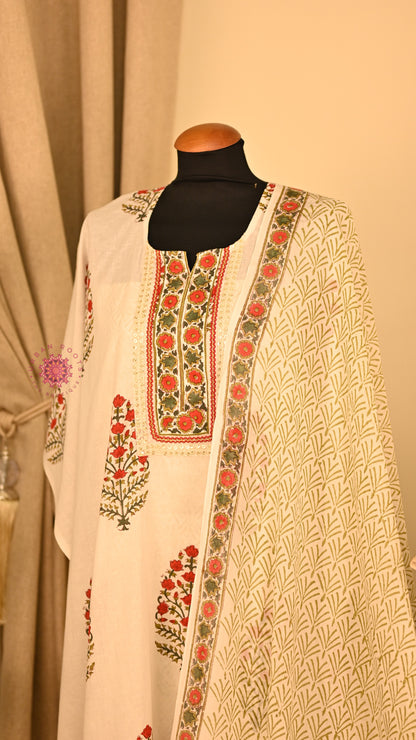 Cotton Hand Block Printed Fabric Set