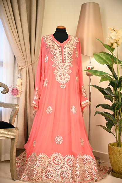 Georgette Anarkali With Hand Gota Work