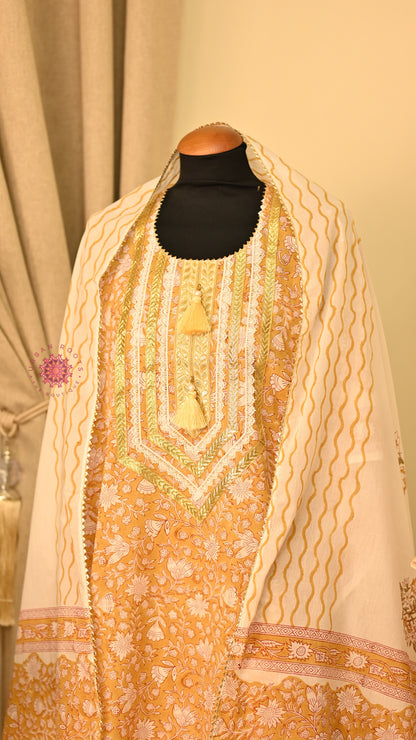 Cotton Hand Block Printed Fabric Set