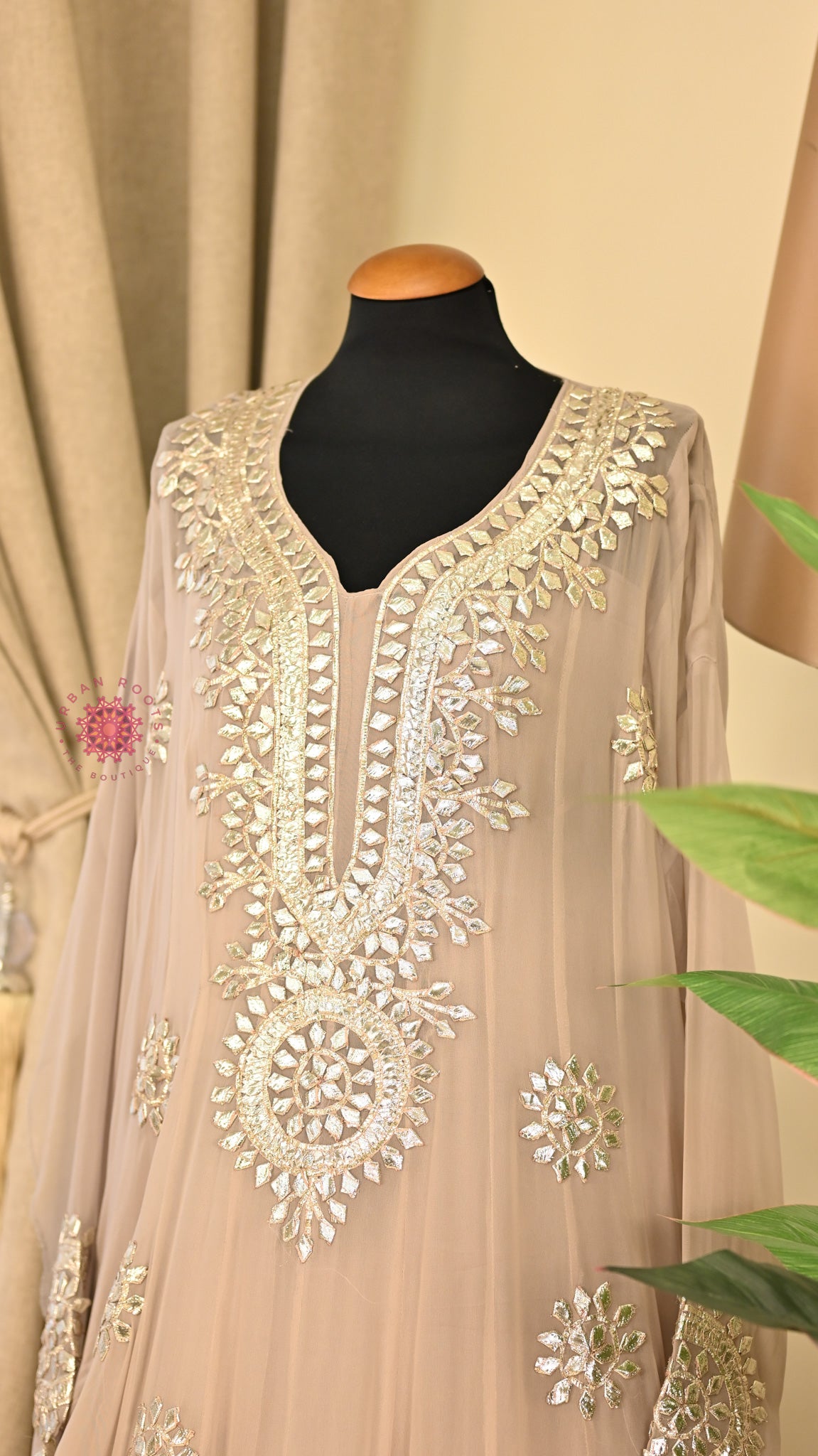 Georgette Anarkali With Hand Gota Work