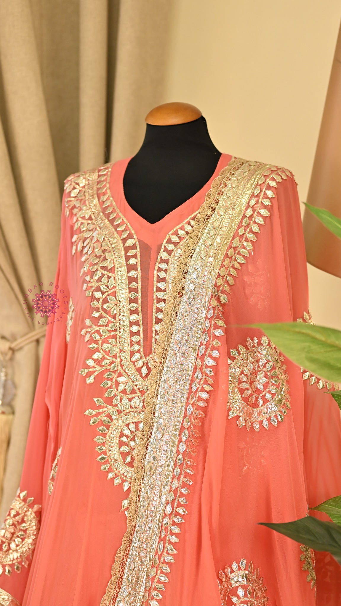 Georgette Anarkali With Hand Gota Work