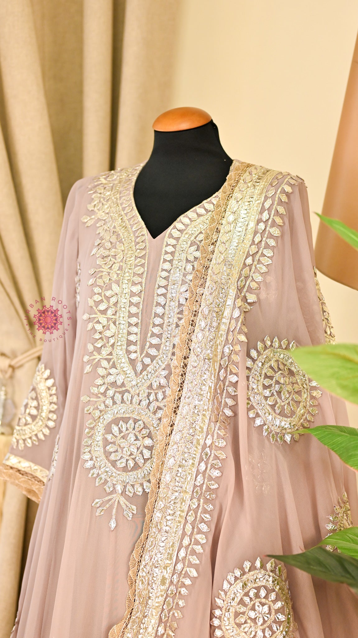 Georgette Anarkali With Hand Gota Work