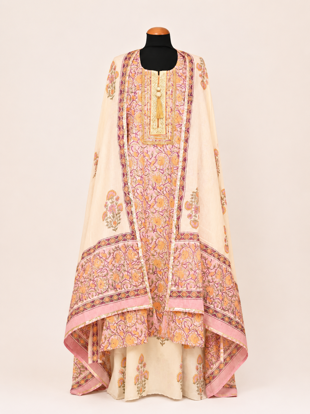Rangmahal Pink Cotton Suit Fabric Set