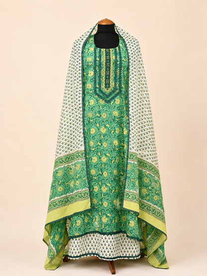 Rangmahal Mehr Cotton Fabric Set with Mul Mul Dupatta