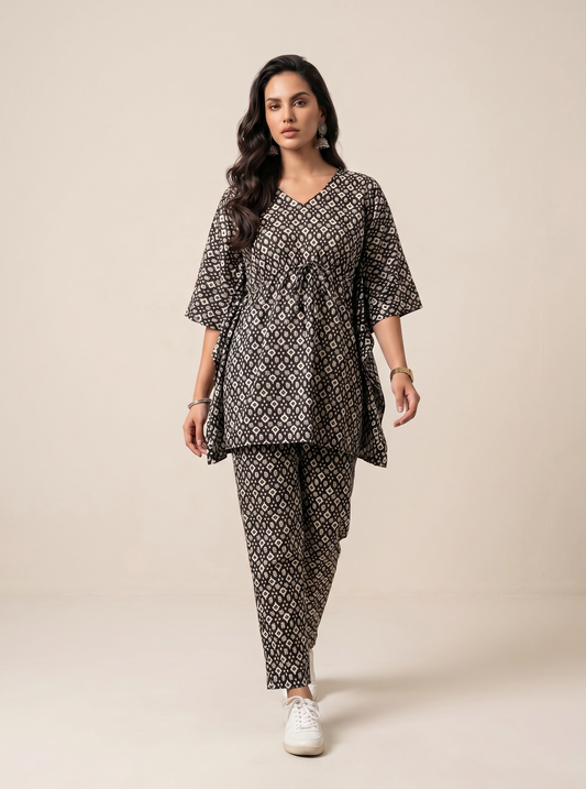 Cotton Printed Kaftan Co-ord Set