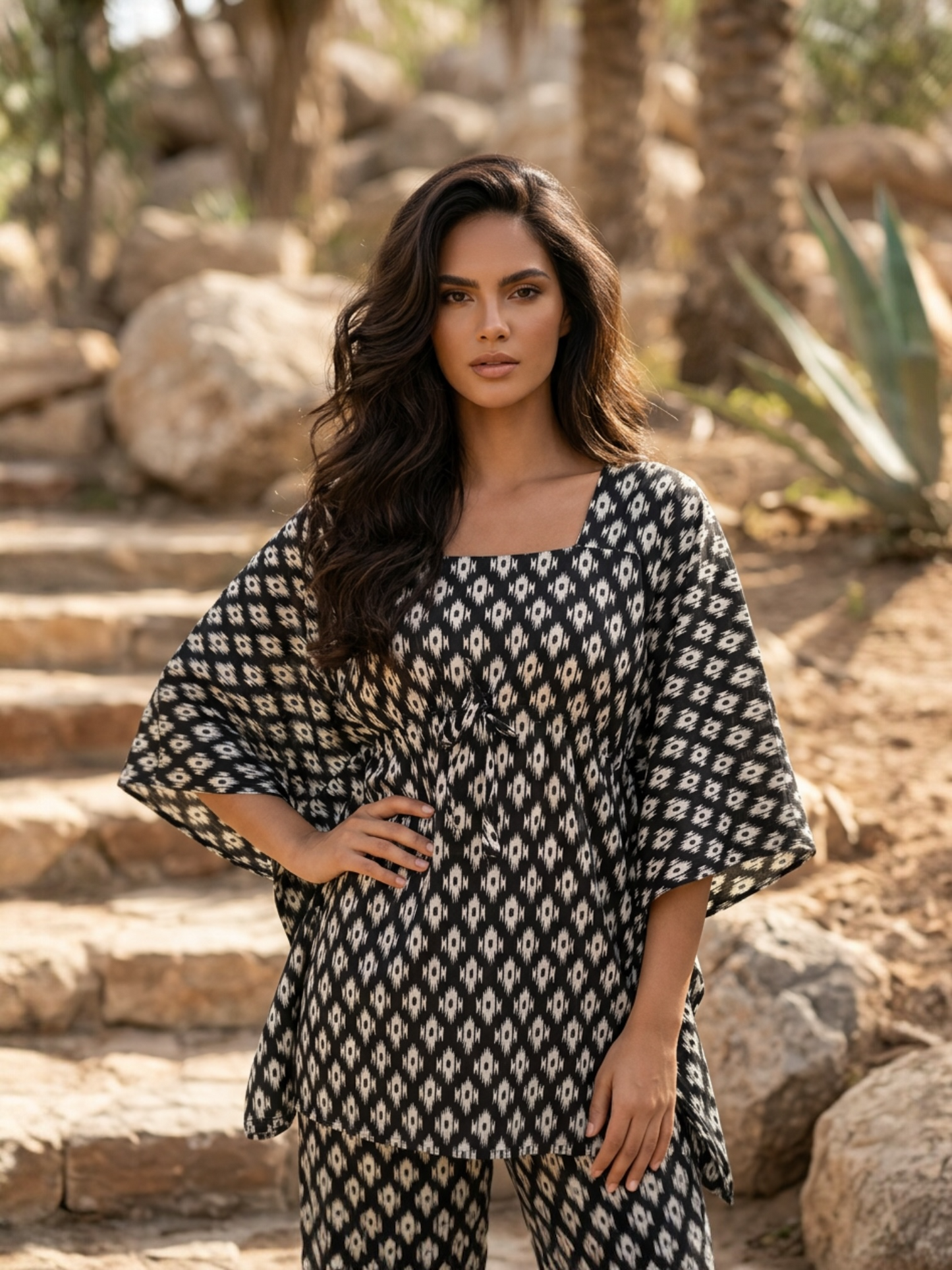 Cotton Printed Kaftan Co-ord Set