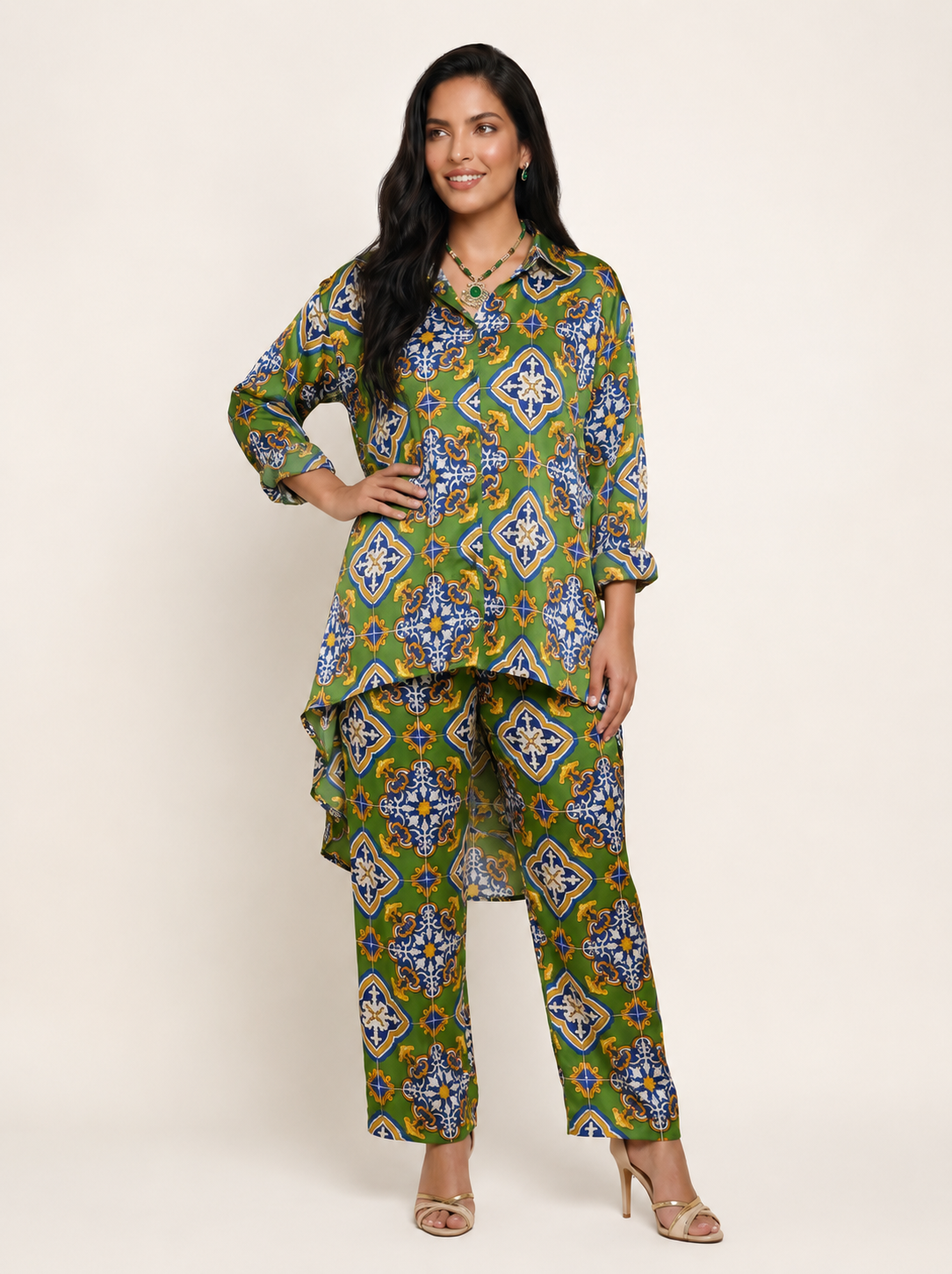 Satin Printed Co-ord Set