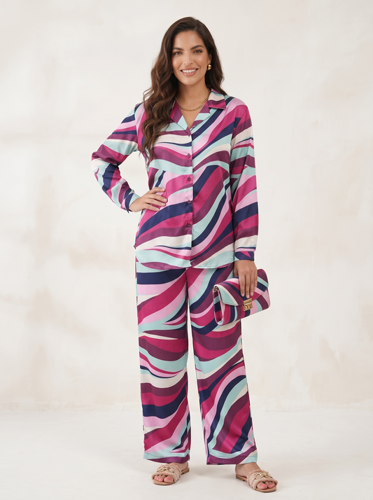 Satin Printed Co-ord Set