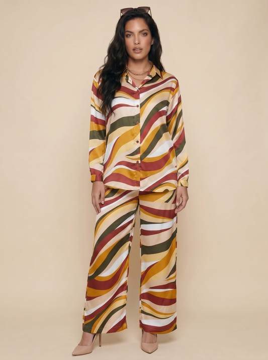 Satin Printed Co-ord Set